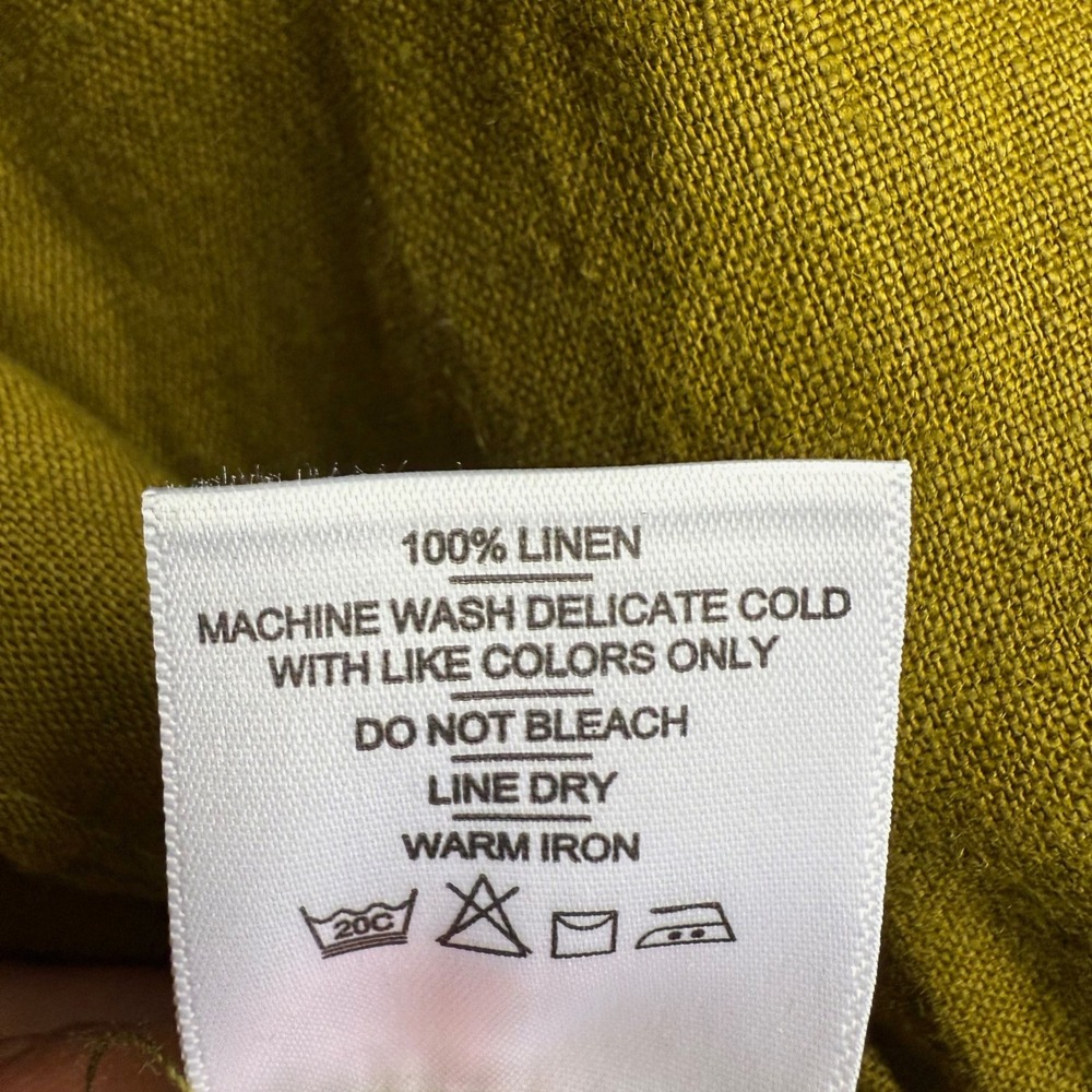 American Giant USA Made EUC Elastic Waist Fir Green Pockets Linen‎ Shorts S - Picture 5 of 8